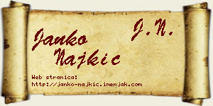 Janko Najkić vizit kartica